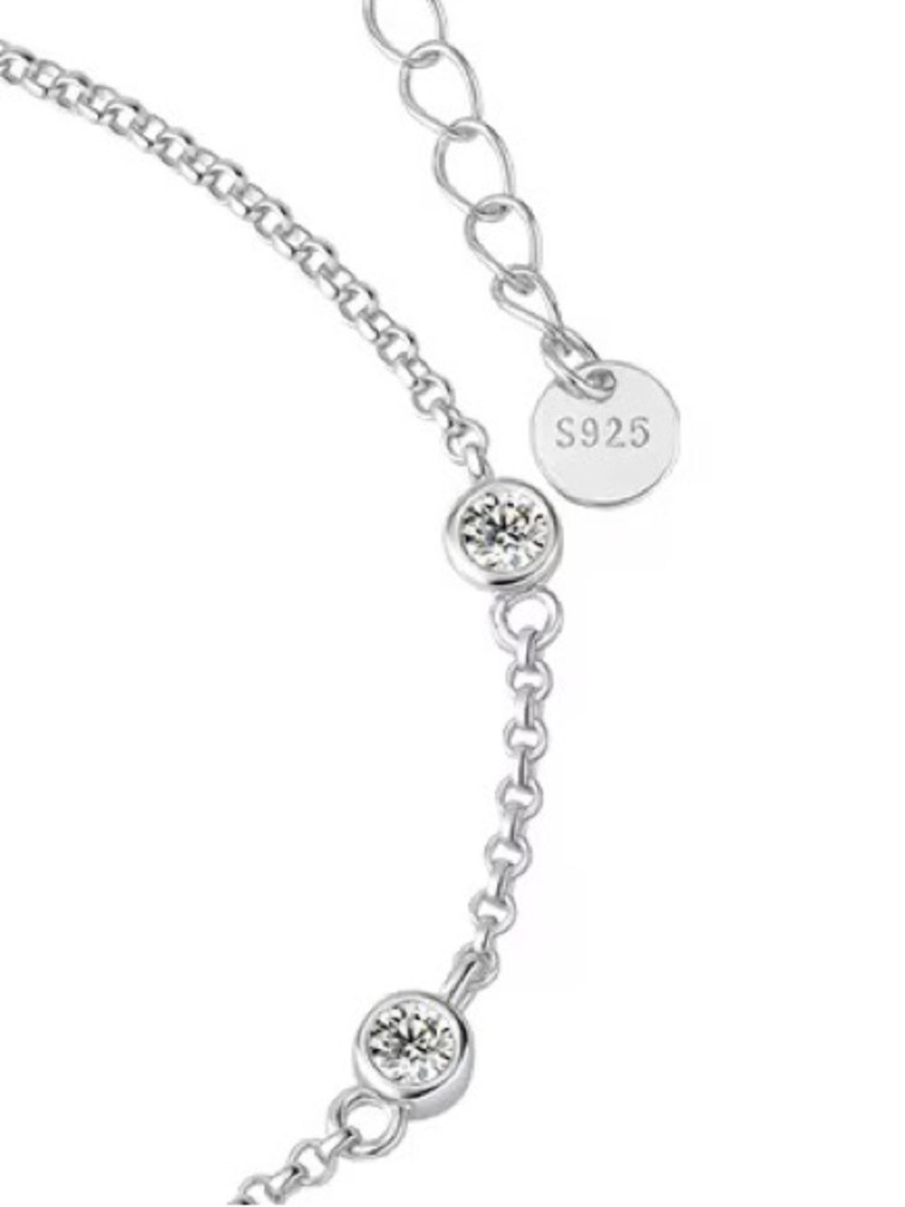 ✨Sterling Silver 925 Dainty Bracelet Bezel CZ | Diamond Look - Picture 6 of 8